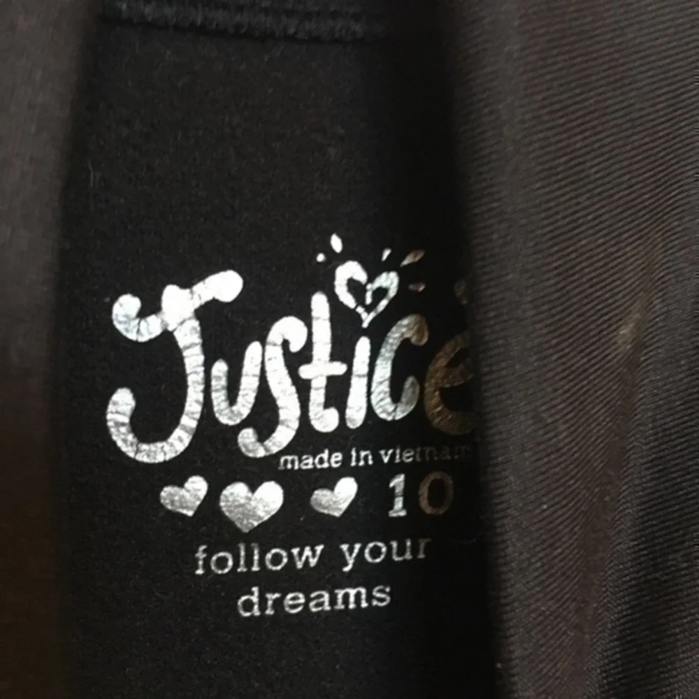 Justice Girls size 10 black  1/4 zip jacket